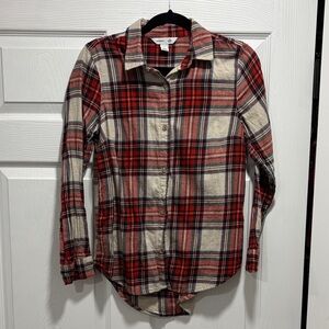 Women’s Plaid Red and Cream Shirt
